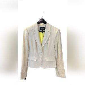 BCBG MAXAZRIA PARIS Women's Cream Jacket Blazer Linen 4
